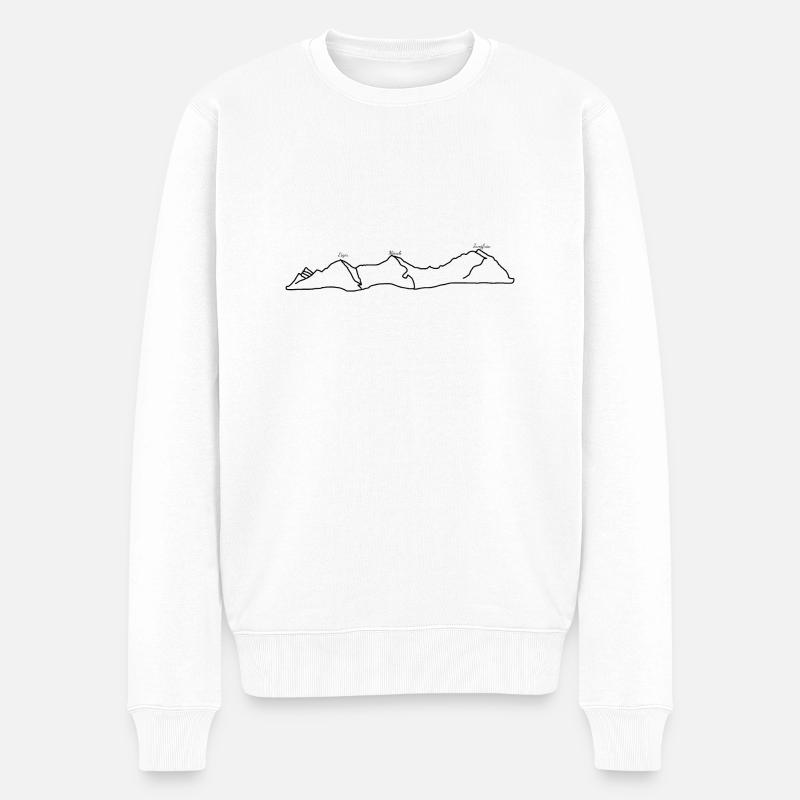 Eiger, Mönch und Jungfrau - Männer Premium Bio Pullover - Weiß