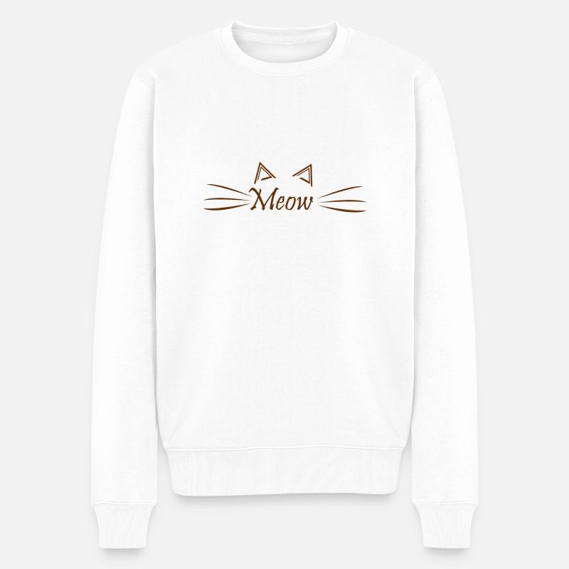Chat Chat - Pull Premium bio Homme - blanc