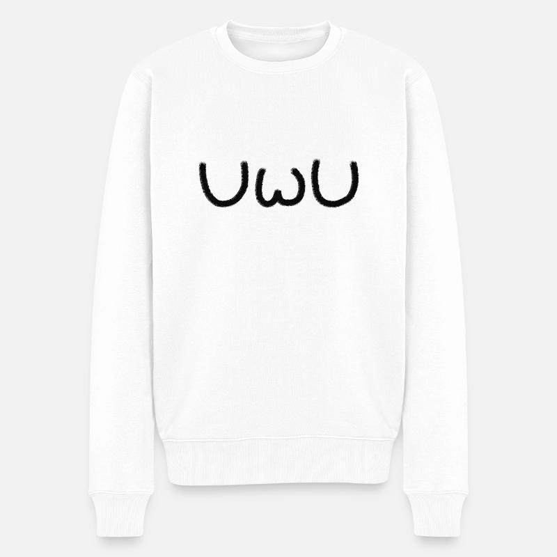 uwu - Männer Premium Bio Pullover - Weiß