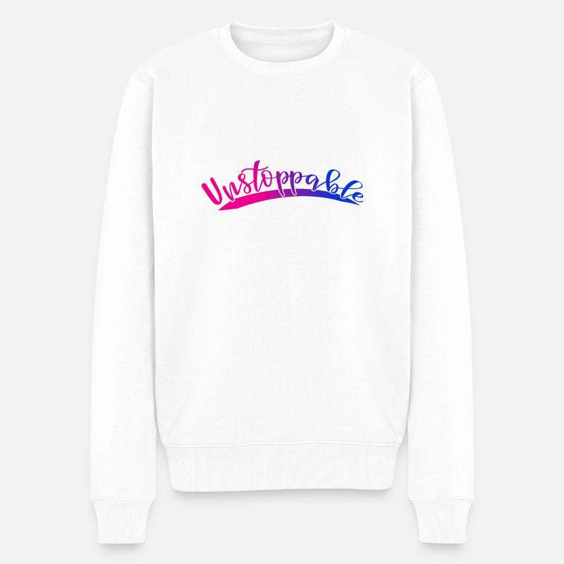 Unstoppable - Männer Premium Bio Pullover - Weiß