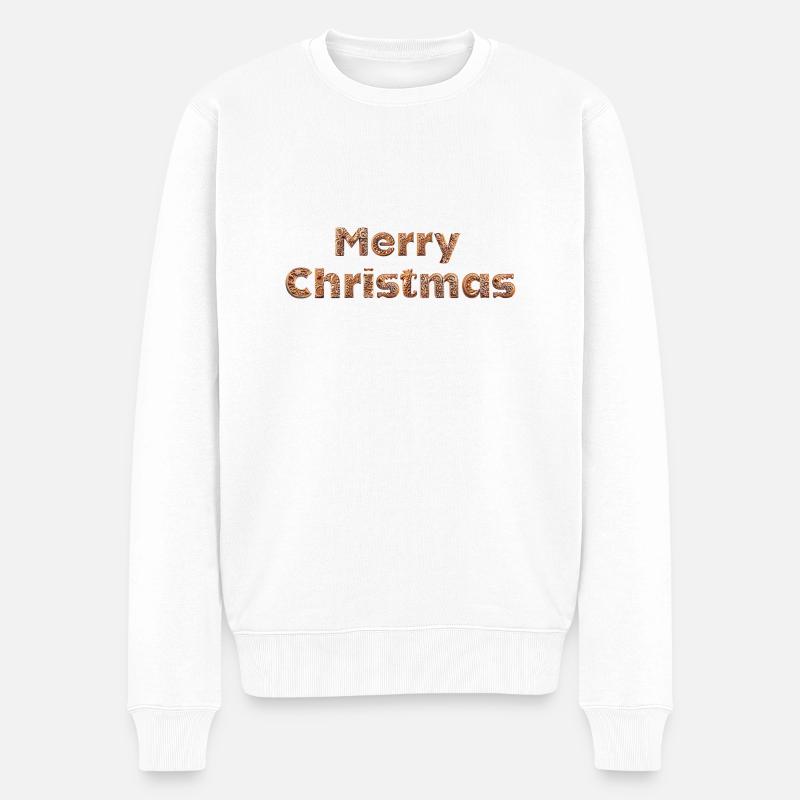 Merry Christmas - Männer Premium Bio Pullover - Weiß