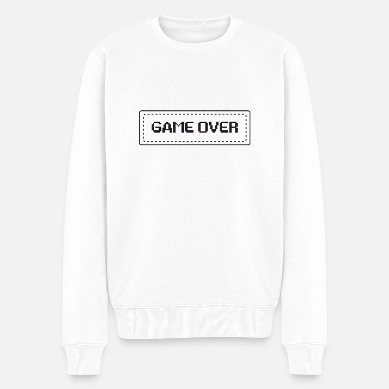 Game Over - Männer Premium Bio Pullover - Weiß