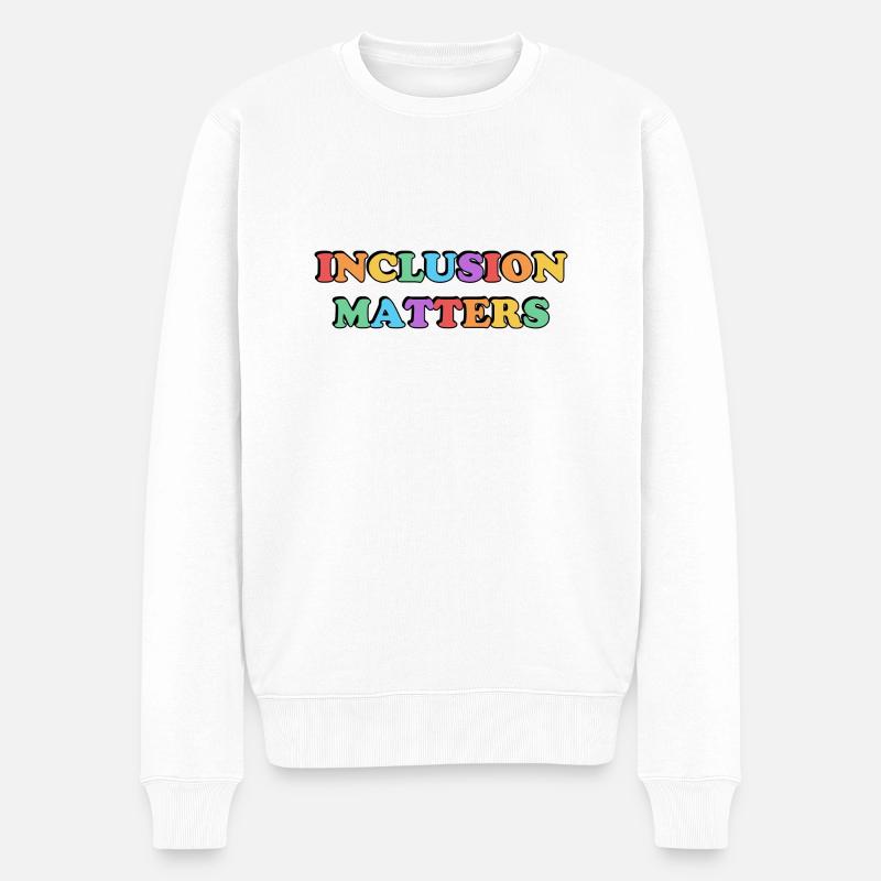 L’inclusion compte Arc-en-ciel - Pull Premium bio Homme - blanc