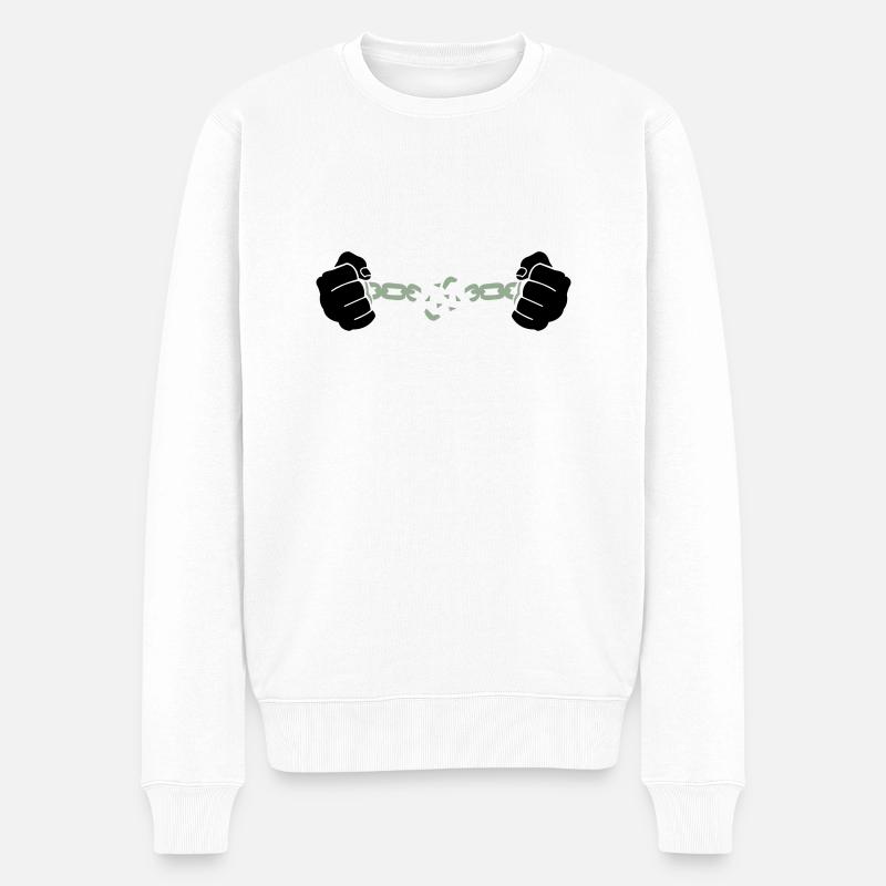 Chaîne à main - Pull Premium bio Homme - blanc