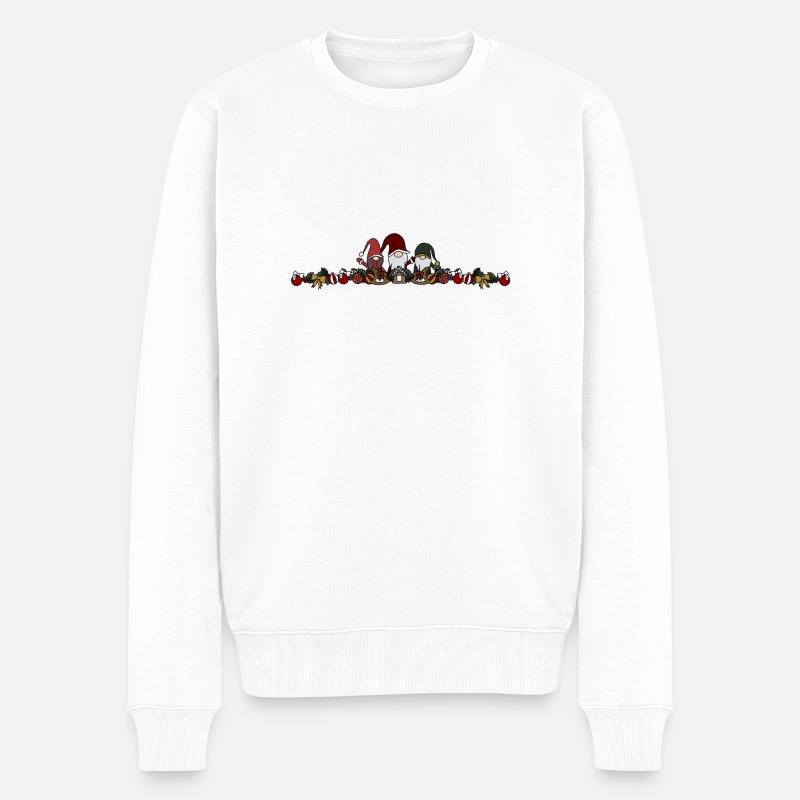 Wichtel - Männer Premium Bio Pullover - Weiß