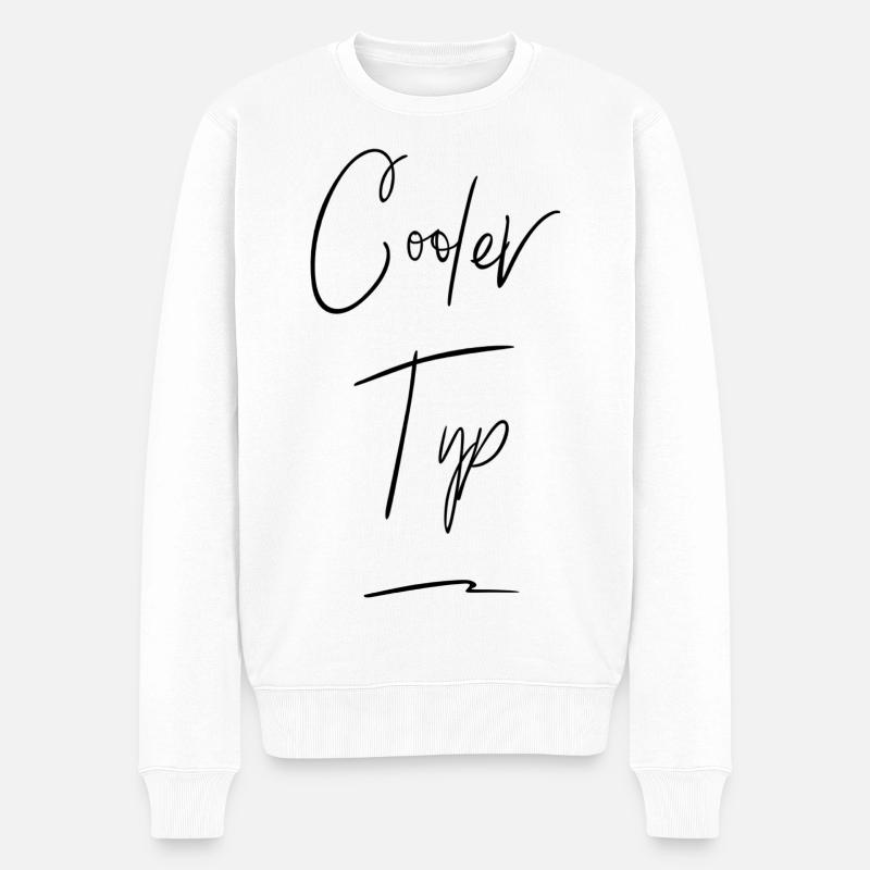 Cooler Typ Lustiger Spruch - Männer Premium Bio Pullover - Weiß