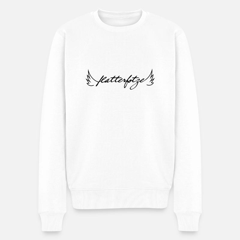 Flatterfotze - Männer Premium Bio Pullover - Weiß