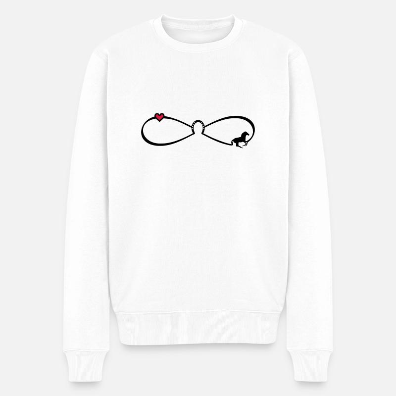Unendlichkeit Symbol Freundschaftszeichen Pferd 8 - Männer Premium Bio Pullover - Weiß