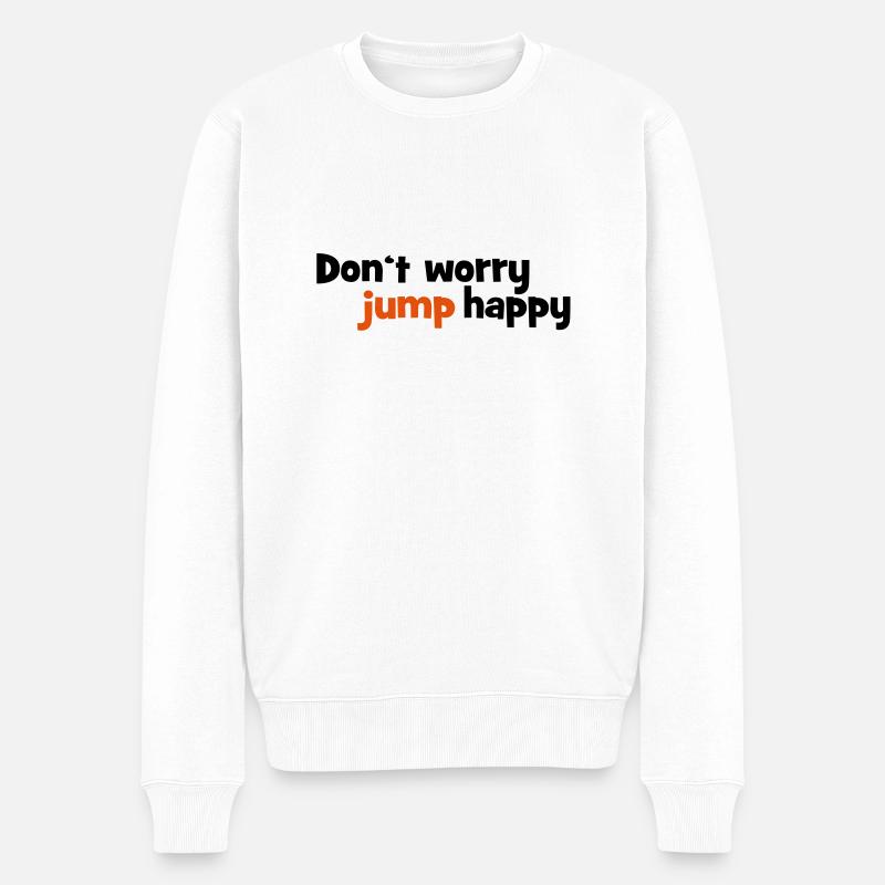 springen - Männer Premium Bio Pullover - Weiß