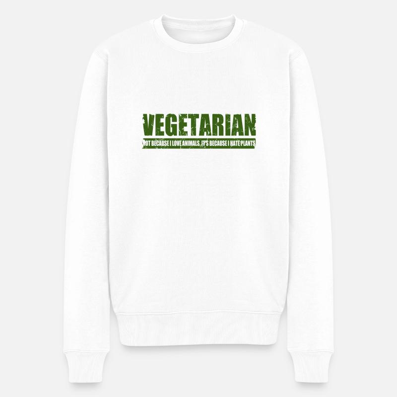 Vegetarian - Männer Premium Bio Pullover - Weiß