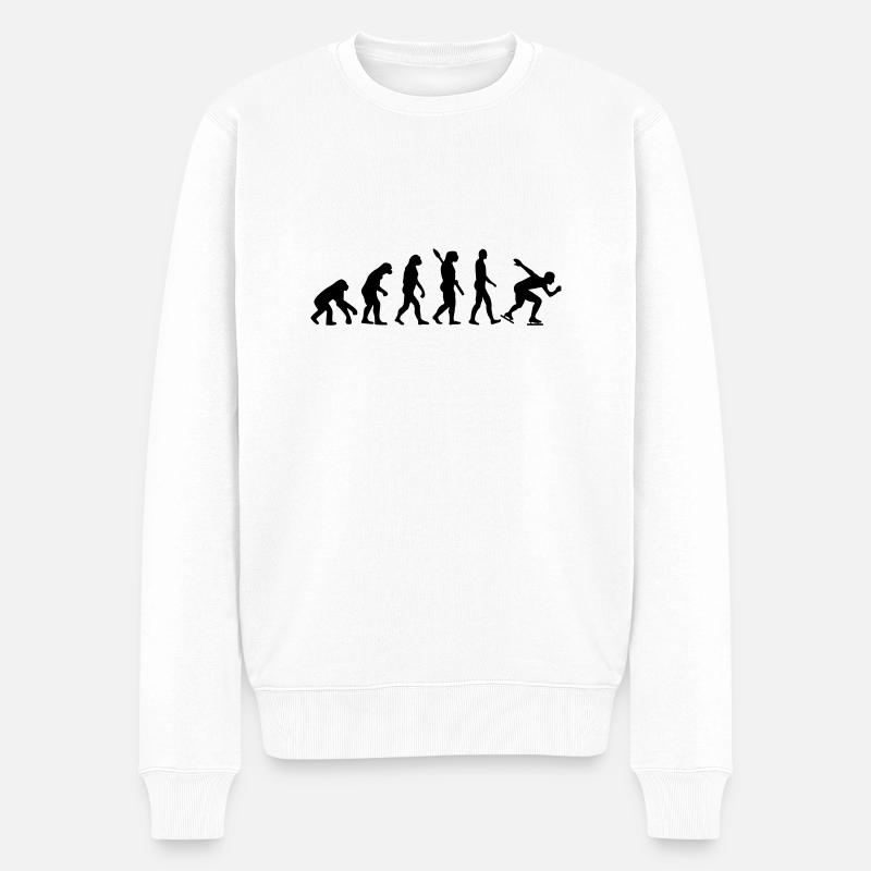 Evolution Eisschnelllauf - Männer Premium Bio Pullover - Weiß
