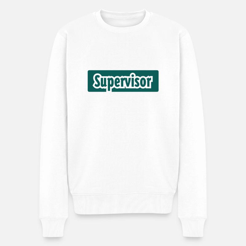 supervisior - Männer Premium Bio Pullover - Weiß