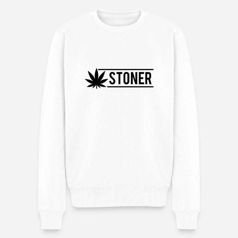 stoner_high_f1 - Männer Premium Bio Pullover - Weiß