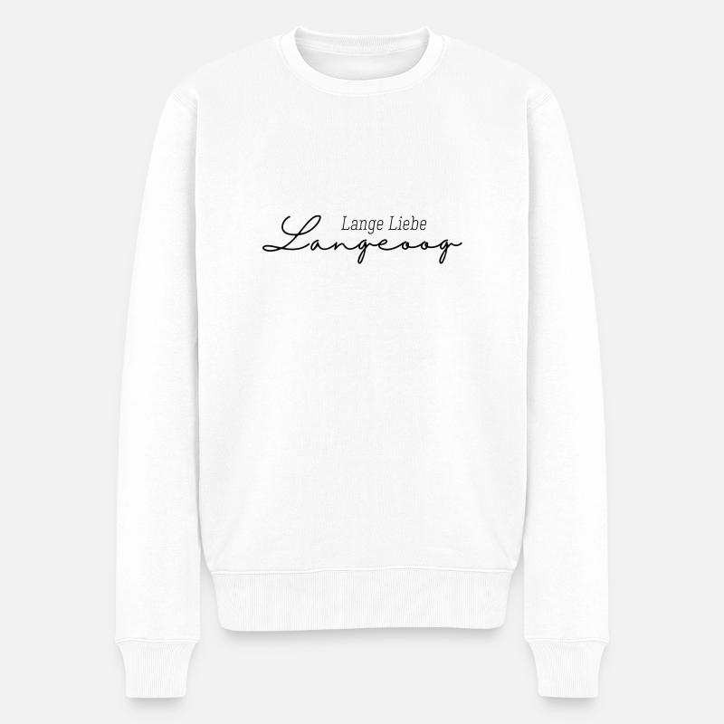 Langeoog - Männer Premium Bio Pullover - Weiß