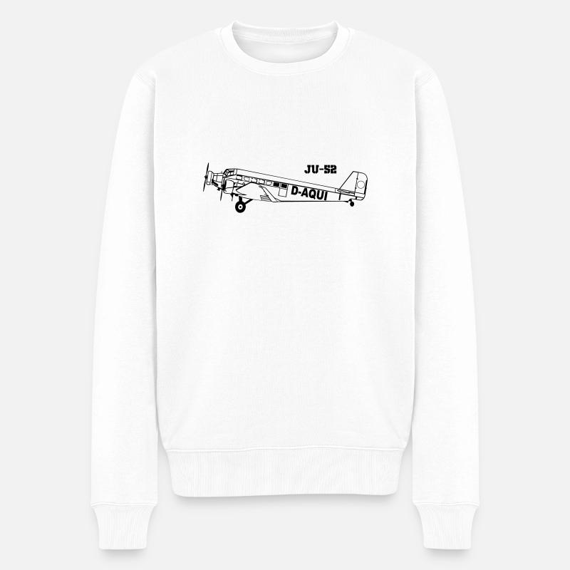 Ju-52 - Männer Premium Bio Pullover - Weiß