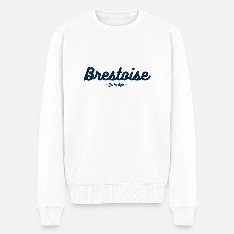 brestoise - Pull Premium bio Homme - blanc