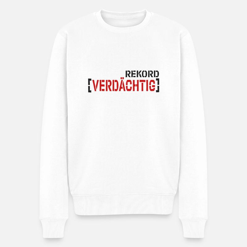 Rekord Verdächtig - Männer Premium Bio Pullover - Weiß