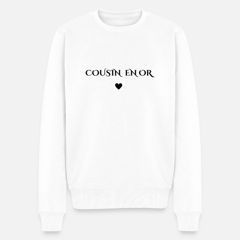 cousin en or - Pull Premium bio Homme - blanc