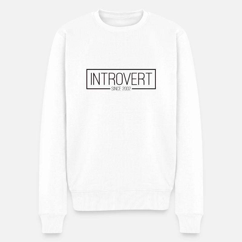 Introverti depuis 2002 noir - Pull Premium bio Homme - blanc