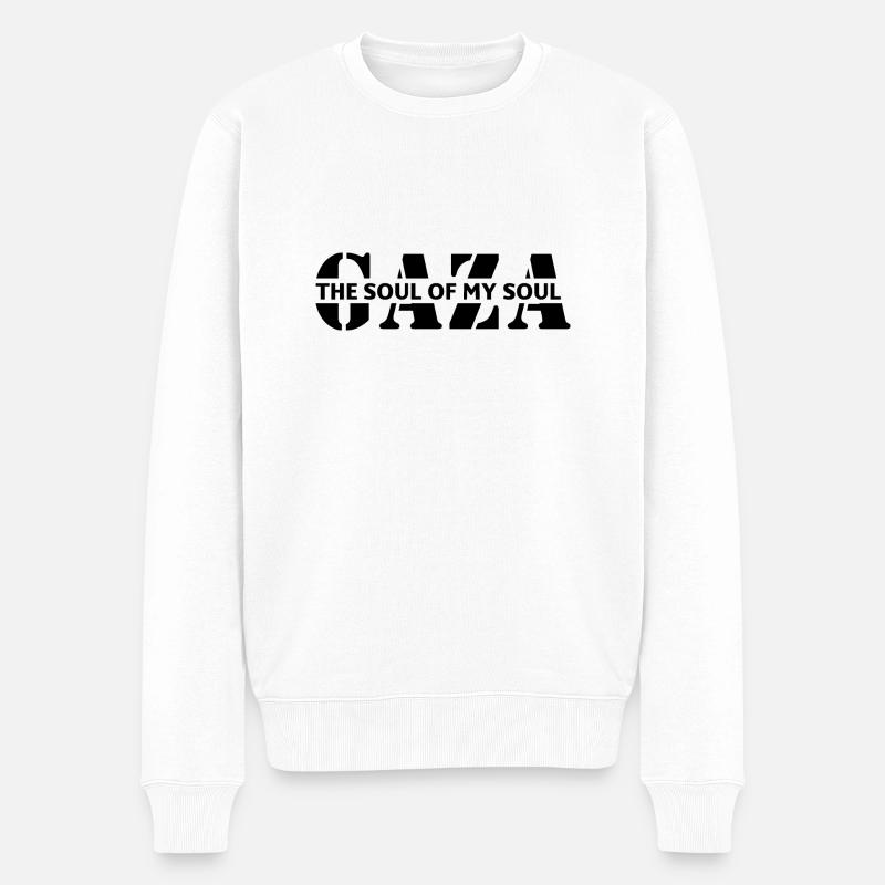 palestina, free, war, gaza - Männer Premium Bio Pullover - Weiß