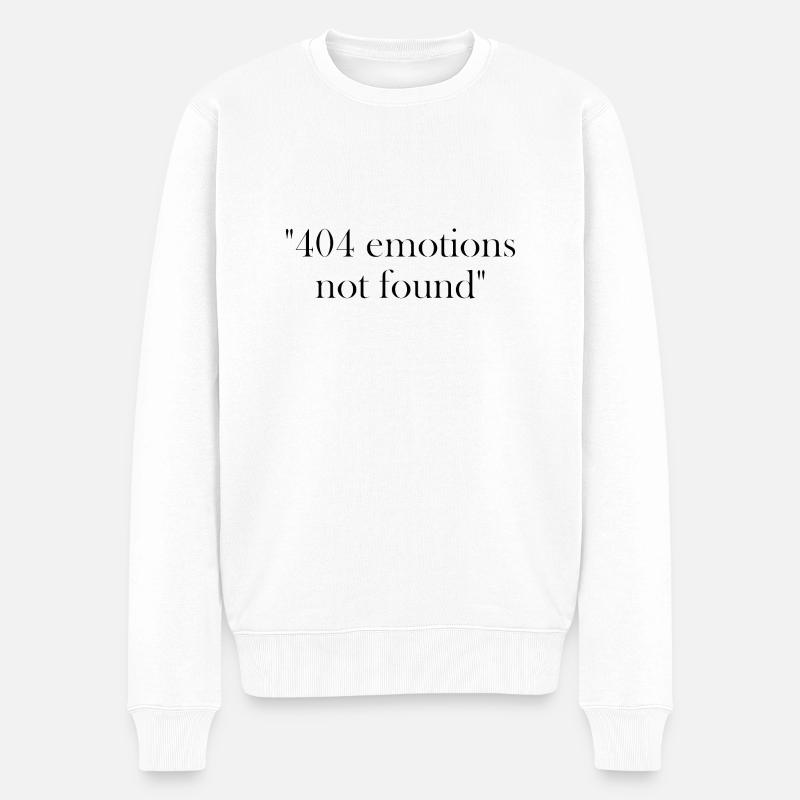 404 emotions not found - Männer Premium Bio Pullover - Weiß