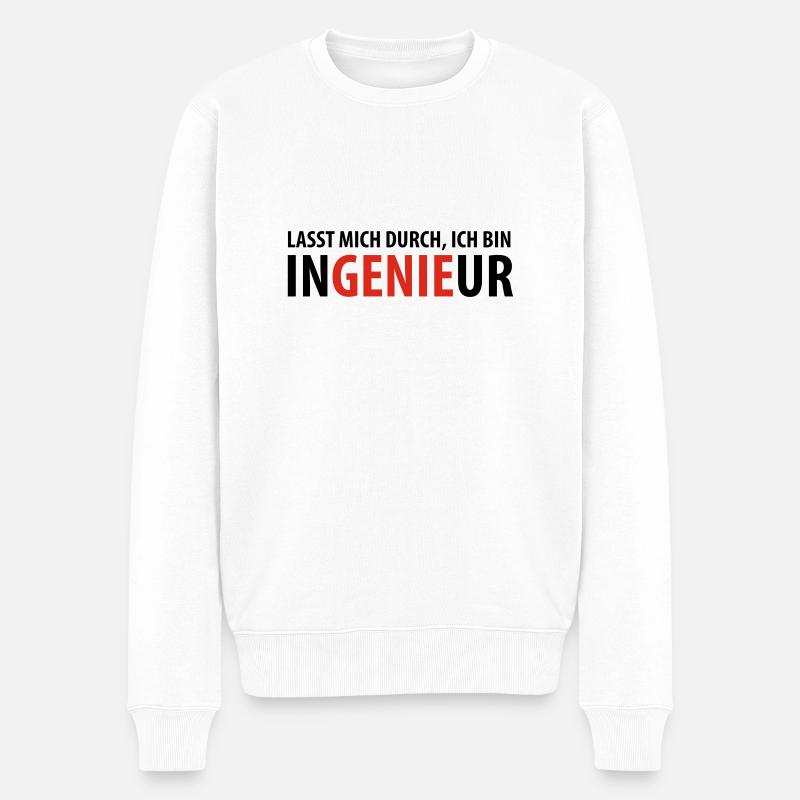 Lasst mich durch, ich bin Ingenieur - Männer Premium Bio Pullover - Weiß