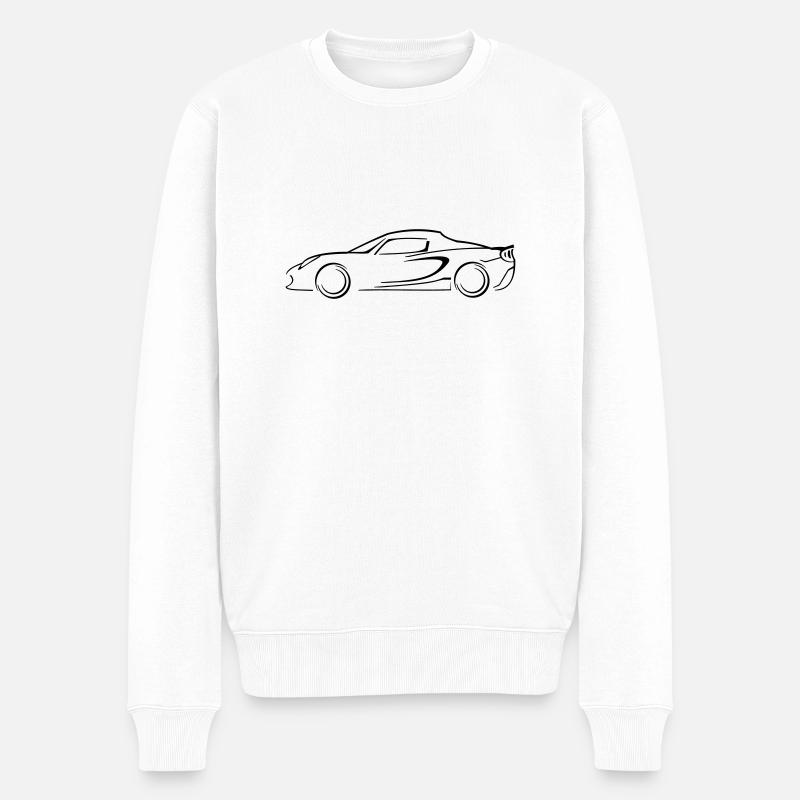 Lotus Elise Silhouette - Männer Premium Bio Pullover - Weiß