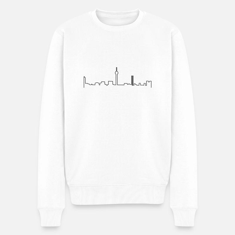 düsseldorf skyline - Männer Premium Bio Pullover - Weiß