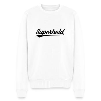 Superheld - Männer Premium Bio Pullover - Weiß - Vorne - Thijin (182cm)