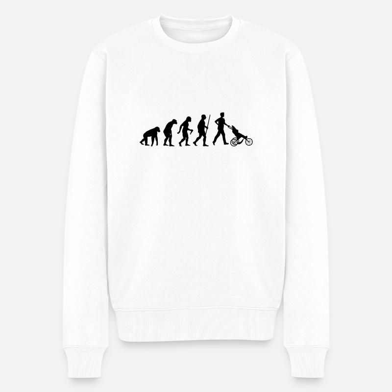 Father Evolution - Männer Premium Bio Pullover - Weiß