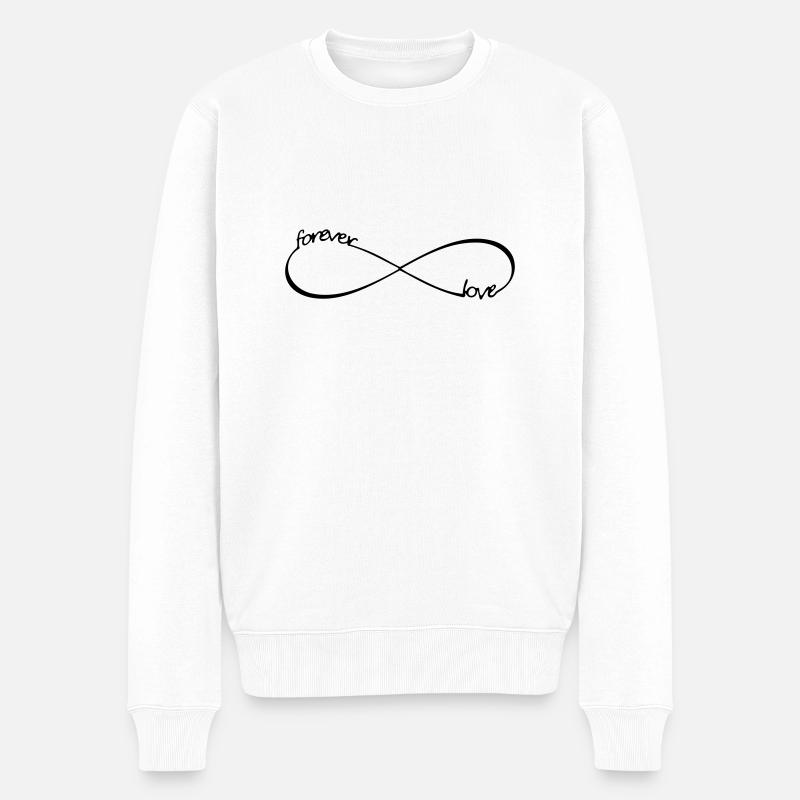 Forever Love Unendlichkeit Symbol 8 - Männer Premium Bio Pullover - Weiß