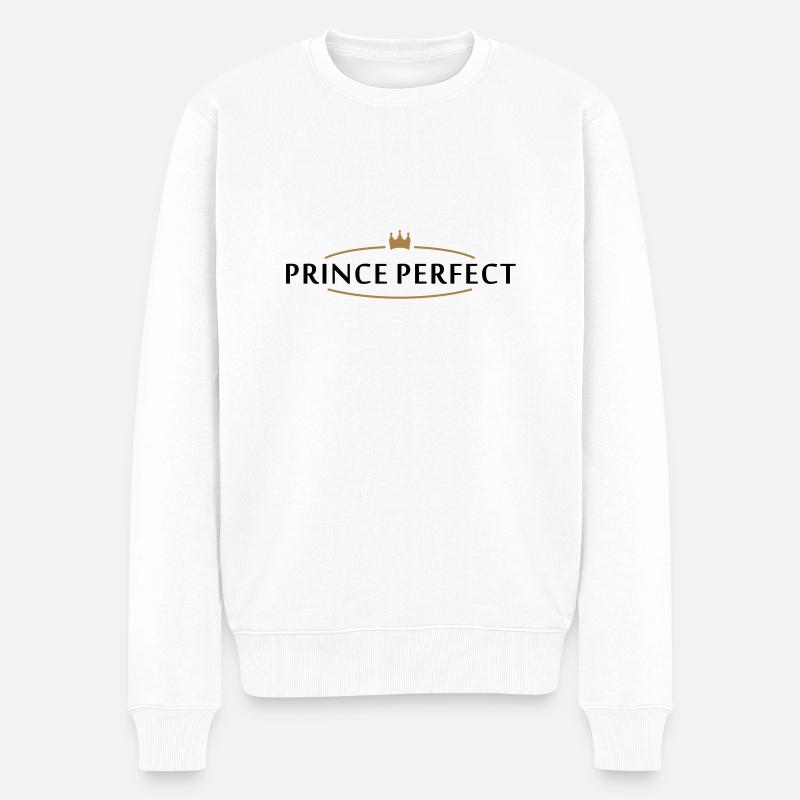prince perfect (2c) - Männer Premium Bio Pullover - Weiß