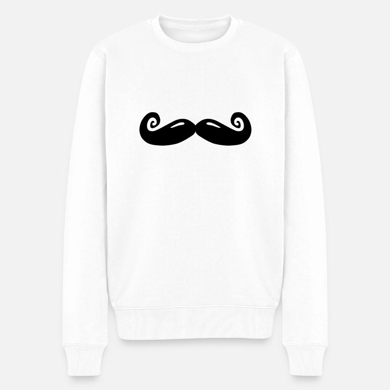 moustache - Pull Premium bio Homme - blanc