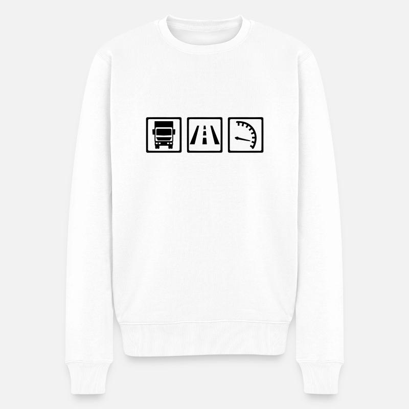 LKW - Männer Premium Bio Pullover - Weiß