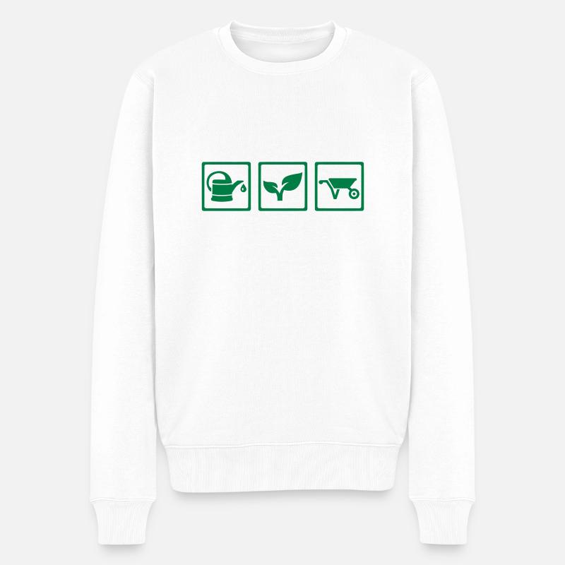 Gärtner - Männer Premium Bio Pullover - Weiß