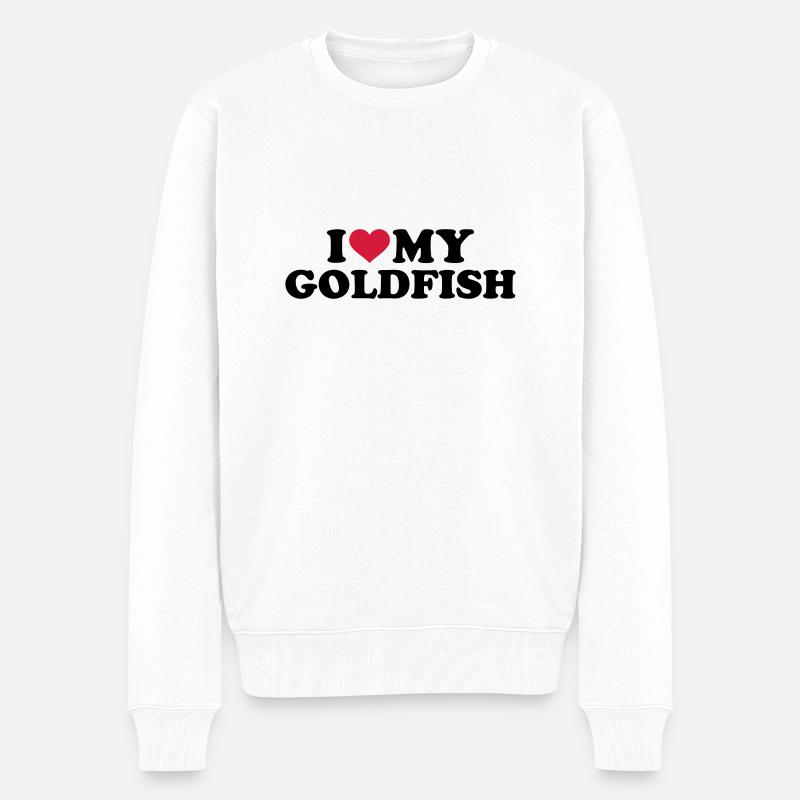 Goldfisch - Männer Premium Bio Pullover - Weiß