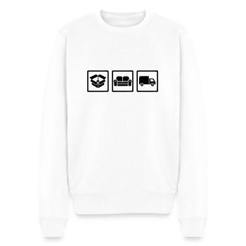 Umzug - Männer Premium Bio Pullover - Weiß - Vorne - Thijin (182cm)