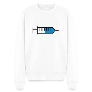 Spritze outline - Männer Premium Bio Pullover - Weiß - Vorne - Thijin (182cm)