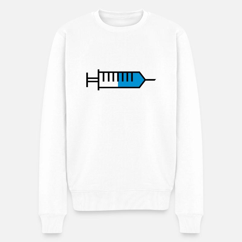 Spritze outline - Männer Premium Bio Pullover - Weiß