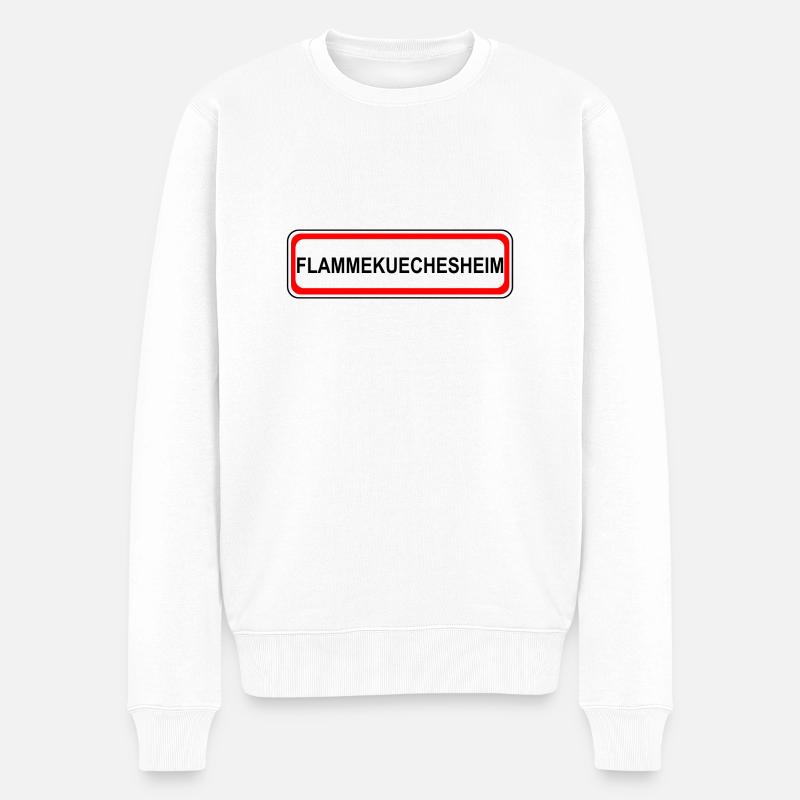 Flammekuechesheim | - Männer Premium Bio Pullover - Weiß