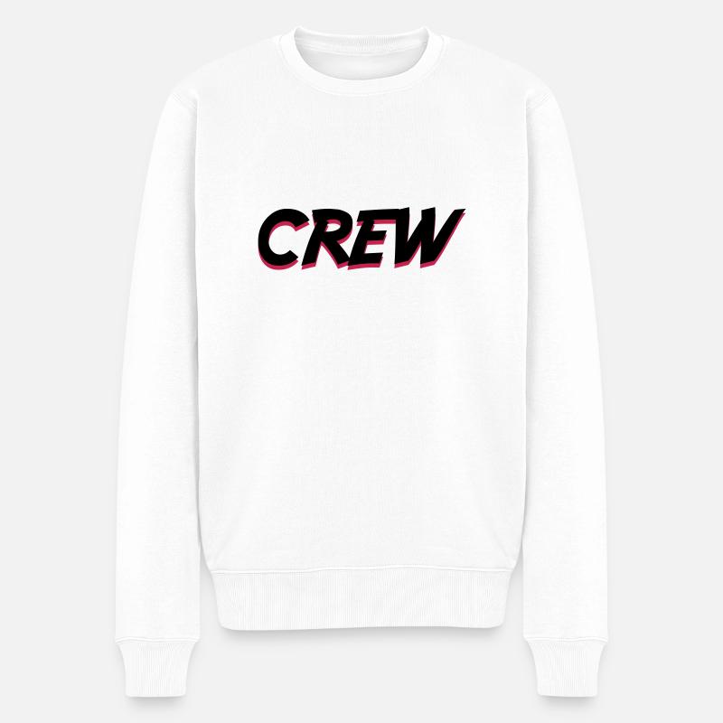Crew - Männer Premium Bio Pullover - Weiß