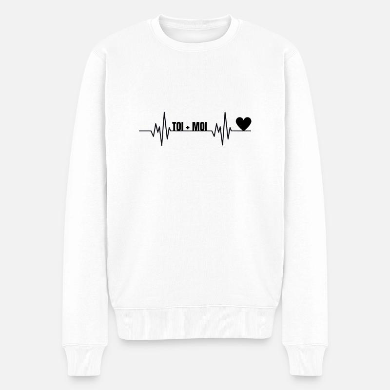 Liebe - Männer Premium Bio Pullover - Weiß