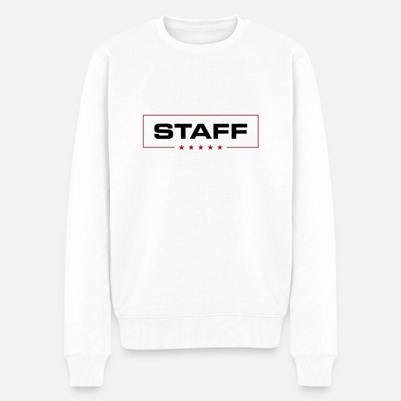 Staff Crew - Männer Premium Bio Pullover - Weiß