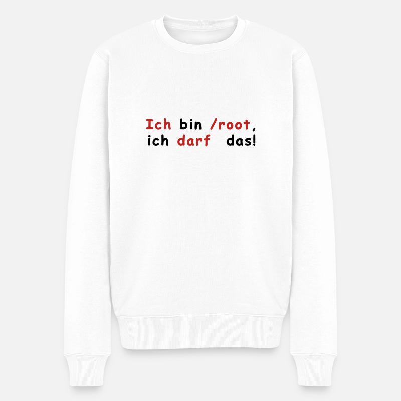 Root Linux - Männer Premium Bio Pullover - Weiß