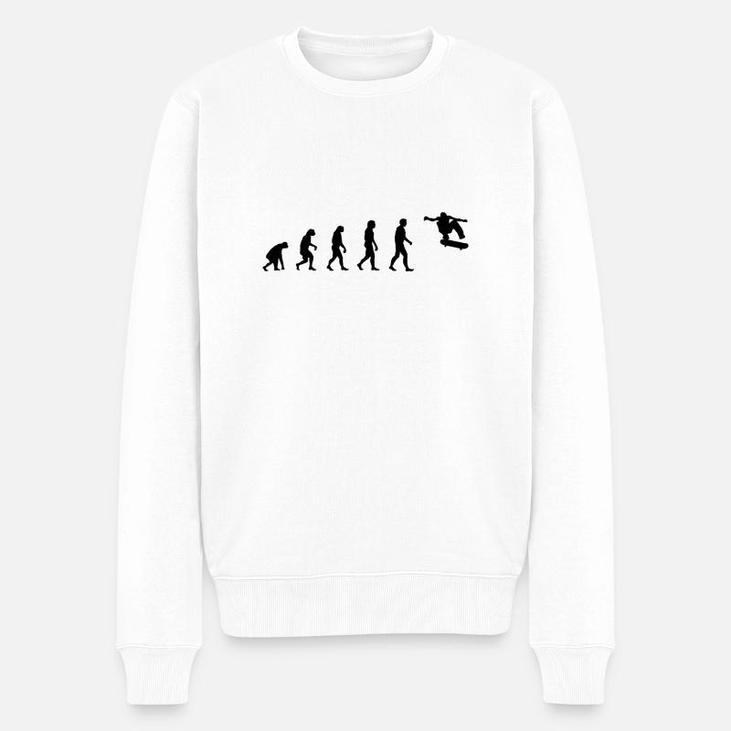 Evolution Skate - Men's Premium Organic Jumper - white