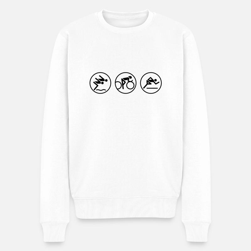 Triathlon Design NEW 1c - Männer Premium Bio Pullover - Weiß