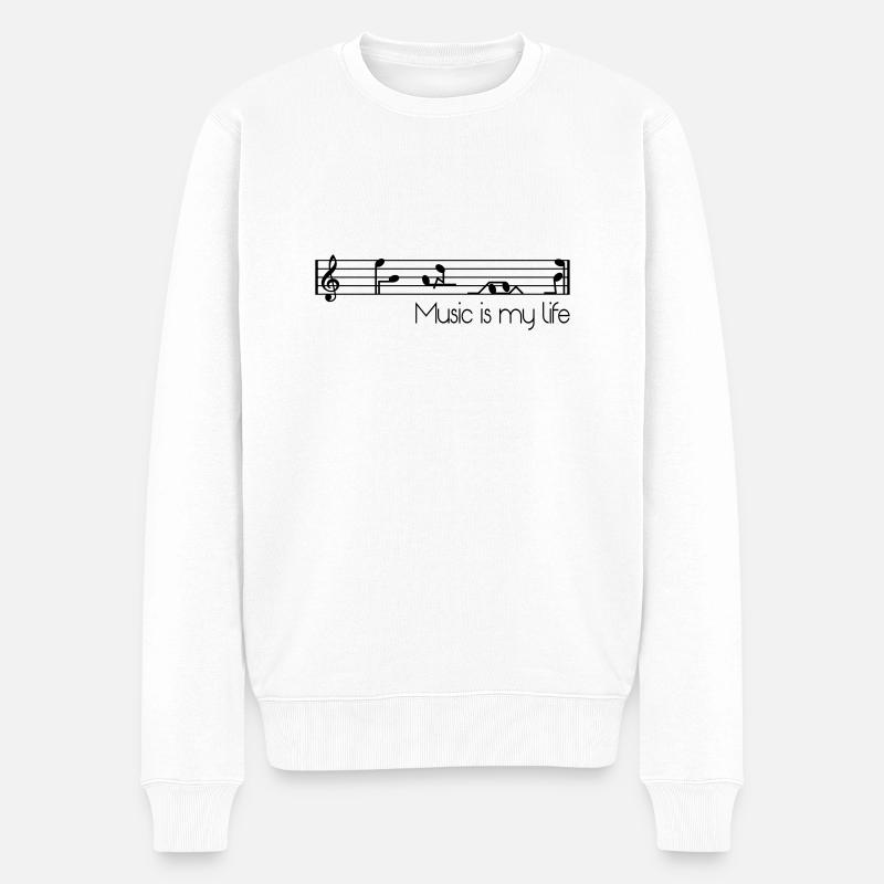 la musique est ma vie - Pull Premium bio Homme - blanc