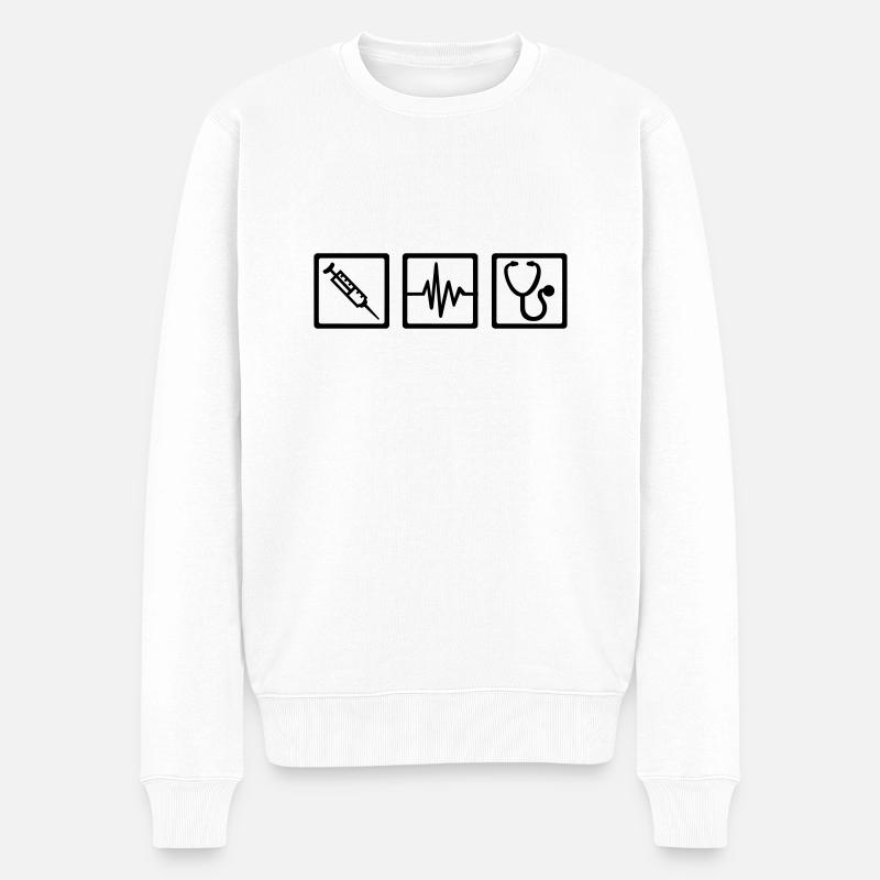 Arzt - Männer Premium Bio Pullover - Weiß