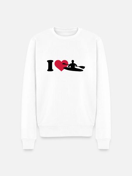 I love Kayak - Men's Premium Organic Jumper - white
