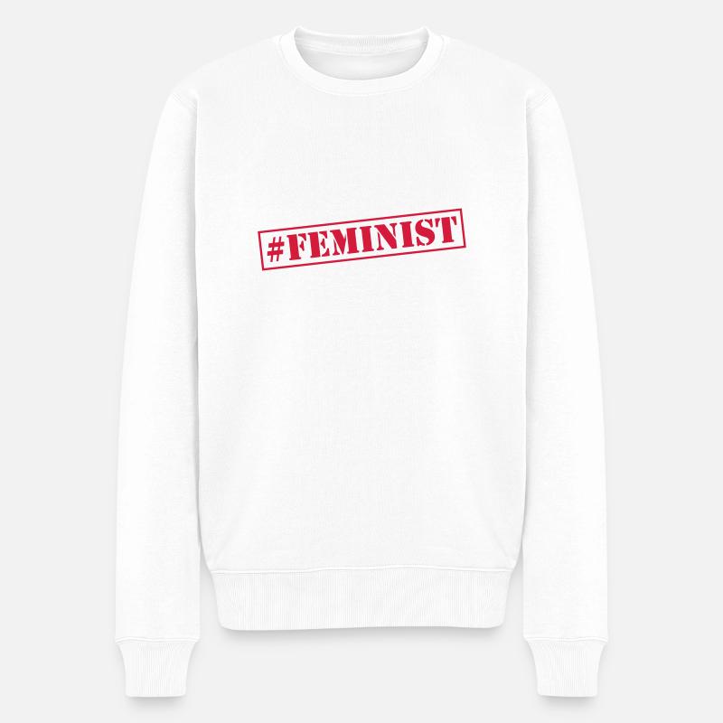 feminist - Männer Premium Bio Pullover - Weiß